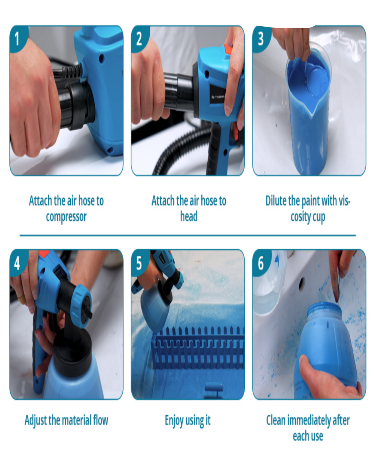 Royeva Electric Paint Sprayer-High Flow Spray Gun With 3 Nozzles For Home Renovation