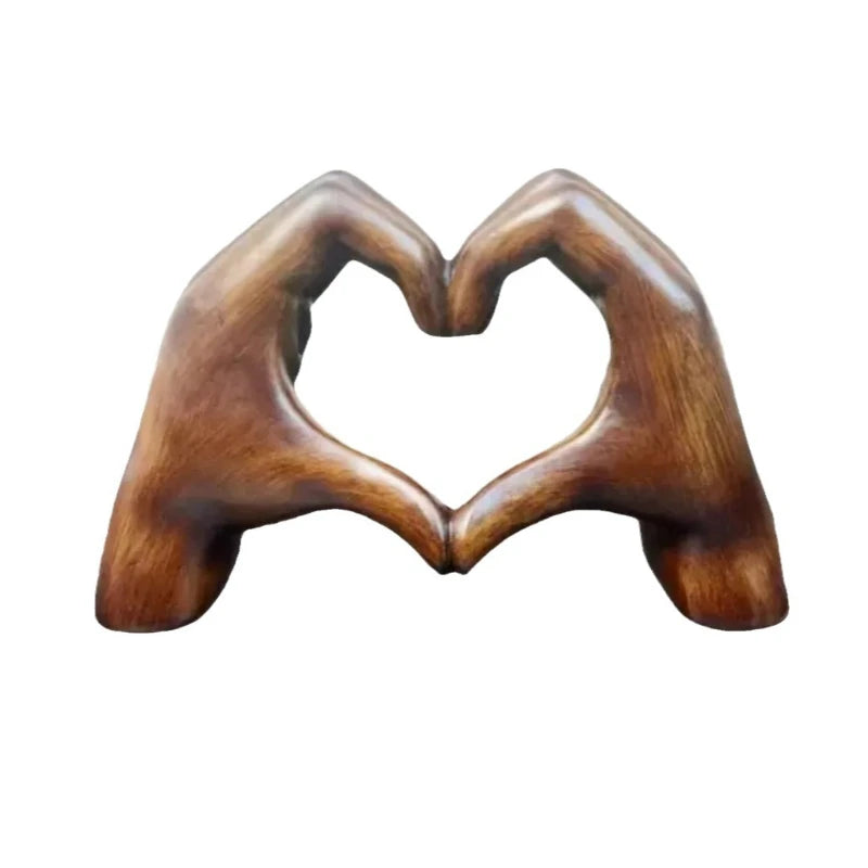 Royelle Heart Hands Sculpture-Hand Carved Love Home Decor