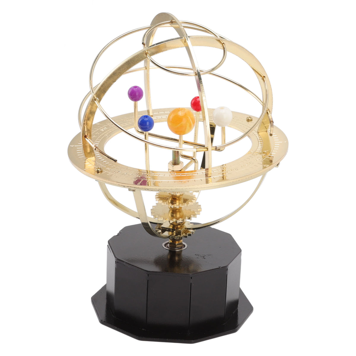 Royeva Brass Solar System Model-Rotating Desktop Display Orrery