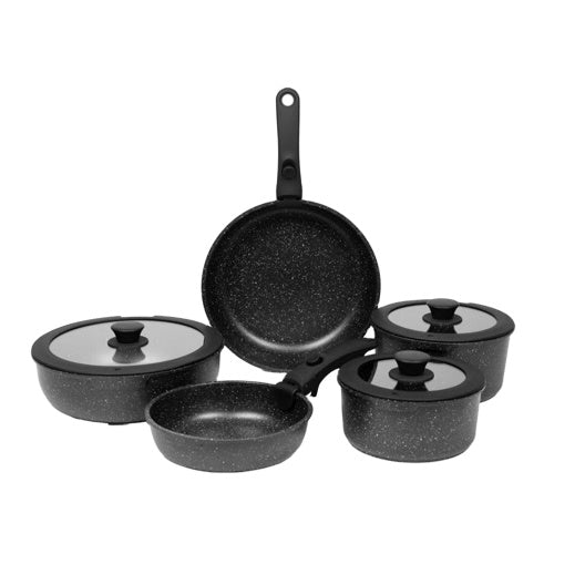 Novara 8-Piece Nonstick Cookware Set with Detachable Handles for Space Saving Storage