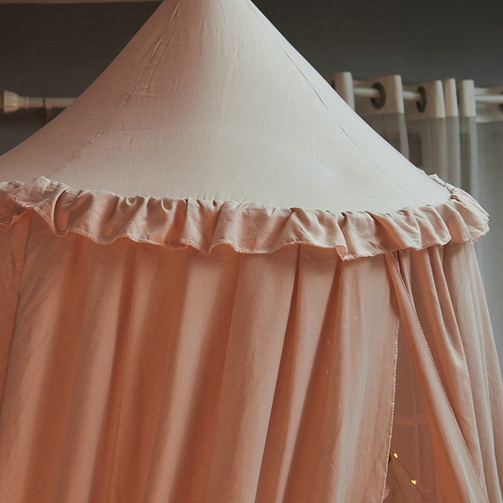 Royeva Kids Bed Canopy With Tassels And Ruffles