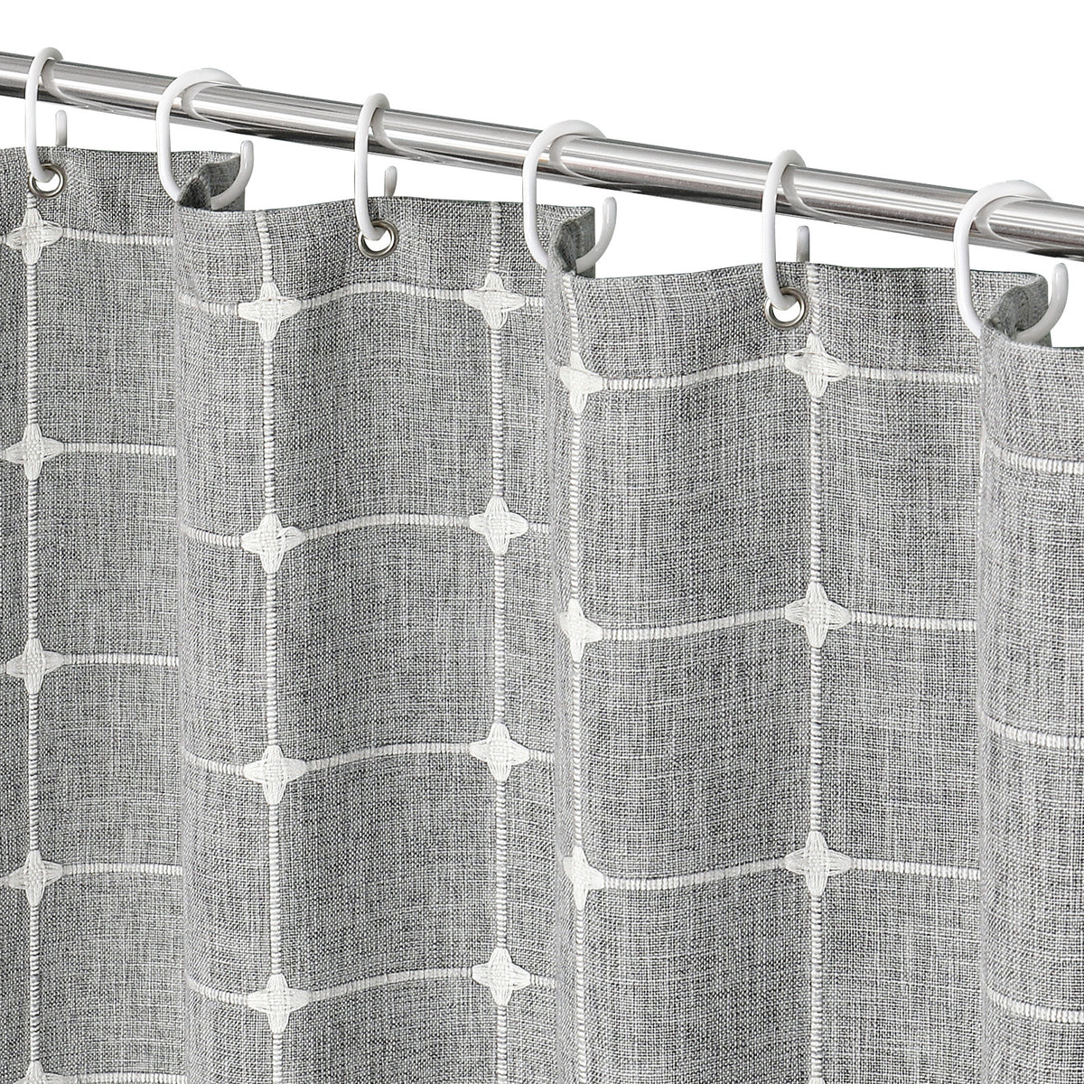Royelle Waterproof Bohemian Linen Shower Curtain With Tassels