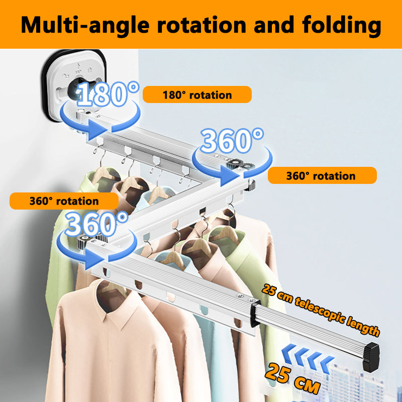 Royelle Wall Mounted Retractable Clothes Drying Rack-Space Saving Foldable