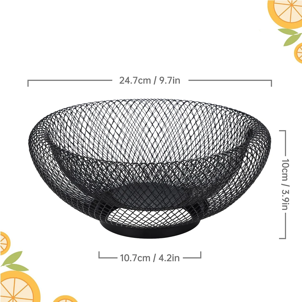 Royora Double-Walled Mesh Fruit Bowl - Elegant Metal Centerpiece for Modern Decor