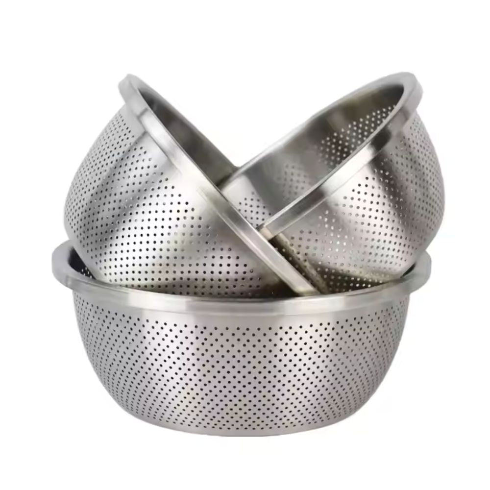 304 Stainless Steel Fine Mesh Colander & Mixing Bowl (Set of 2) 5