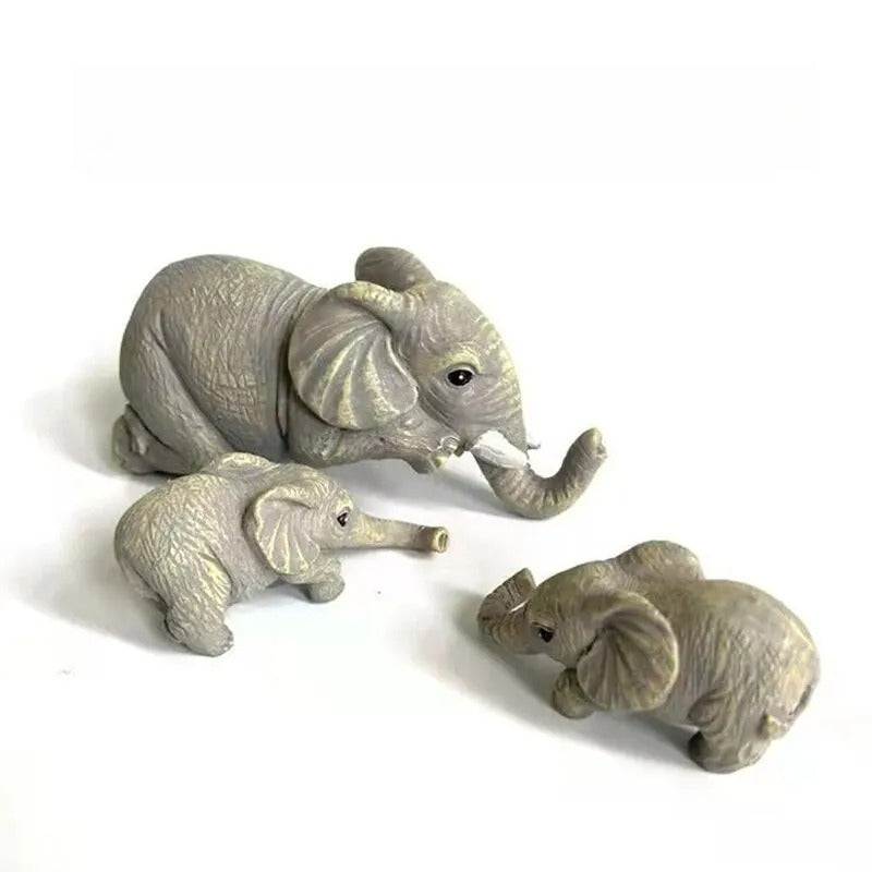 Novara Hanging Elephant Family Shelf Decor-Resin Figurine Set of 3