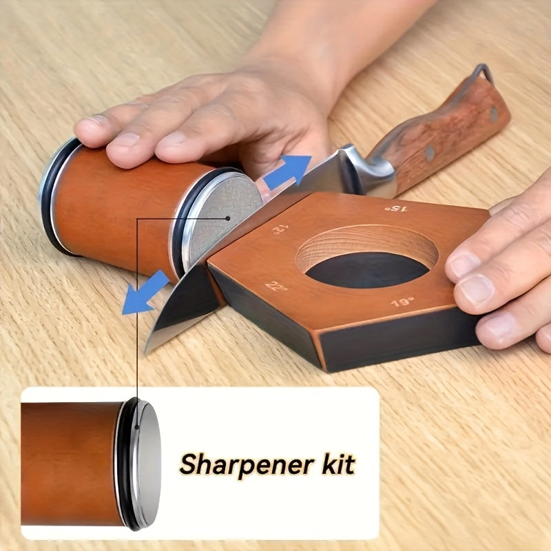Royora Rolling Knife Sharpener with Multi-Angle Guide & Diamond Wheel-Blade Honing Tool
