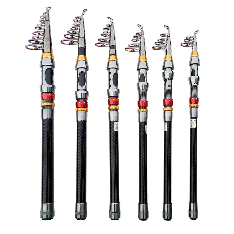 Royeva Telescopic Fishing Rod And Reel Combo-Carbon Fiber Spinning Kit