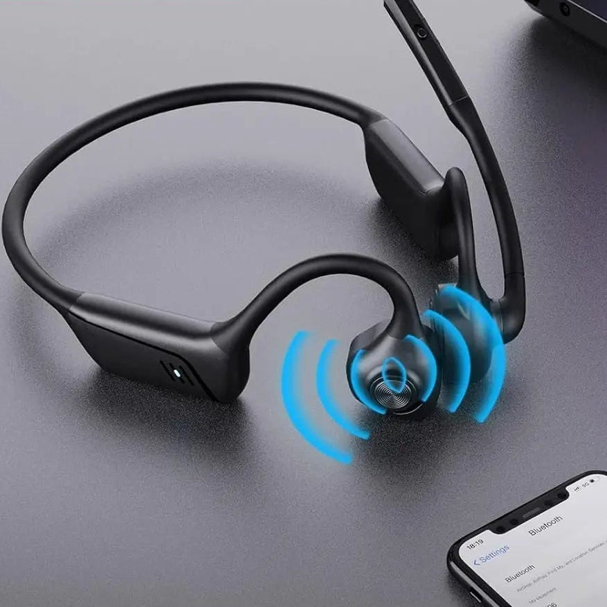 Royeva Open Ear Bluetooth Headphones With Boom Mic And Low Latency