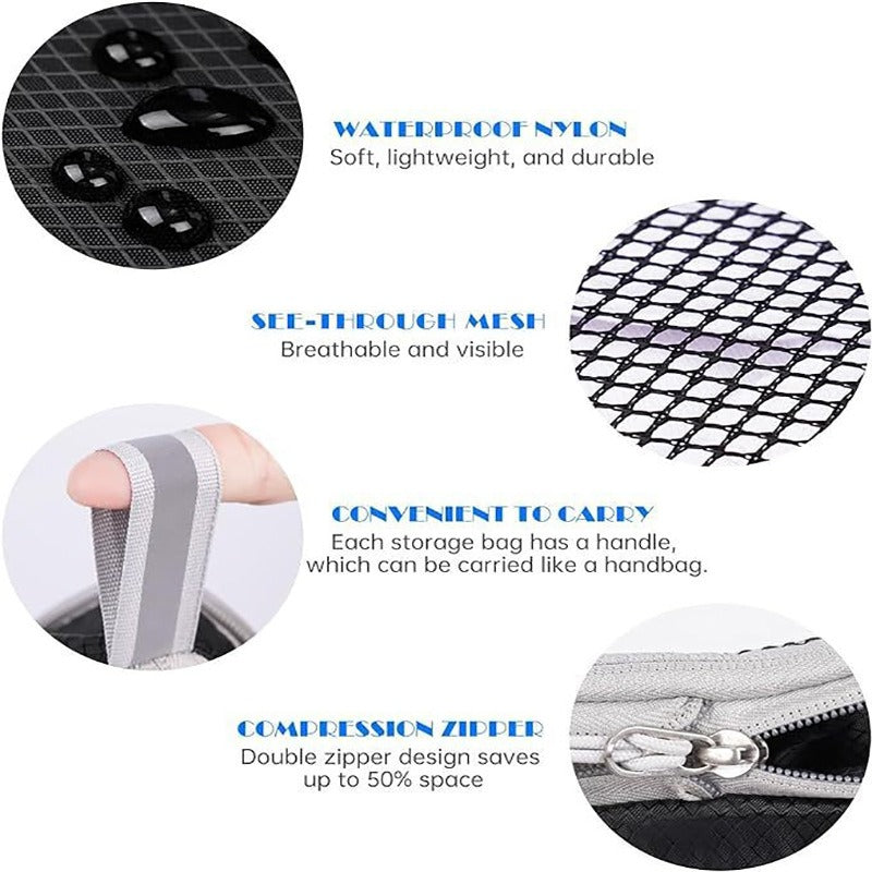 Eloria 5-Piece Compression Packing Cubes for Travel Luggage Organizer