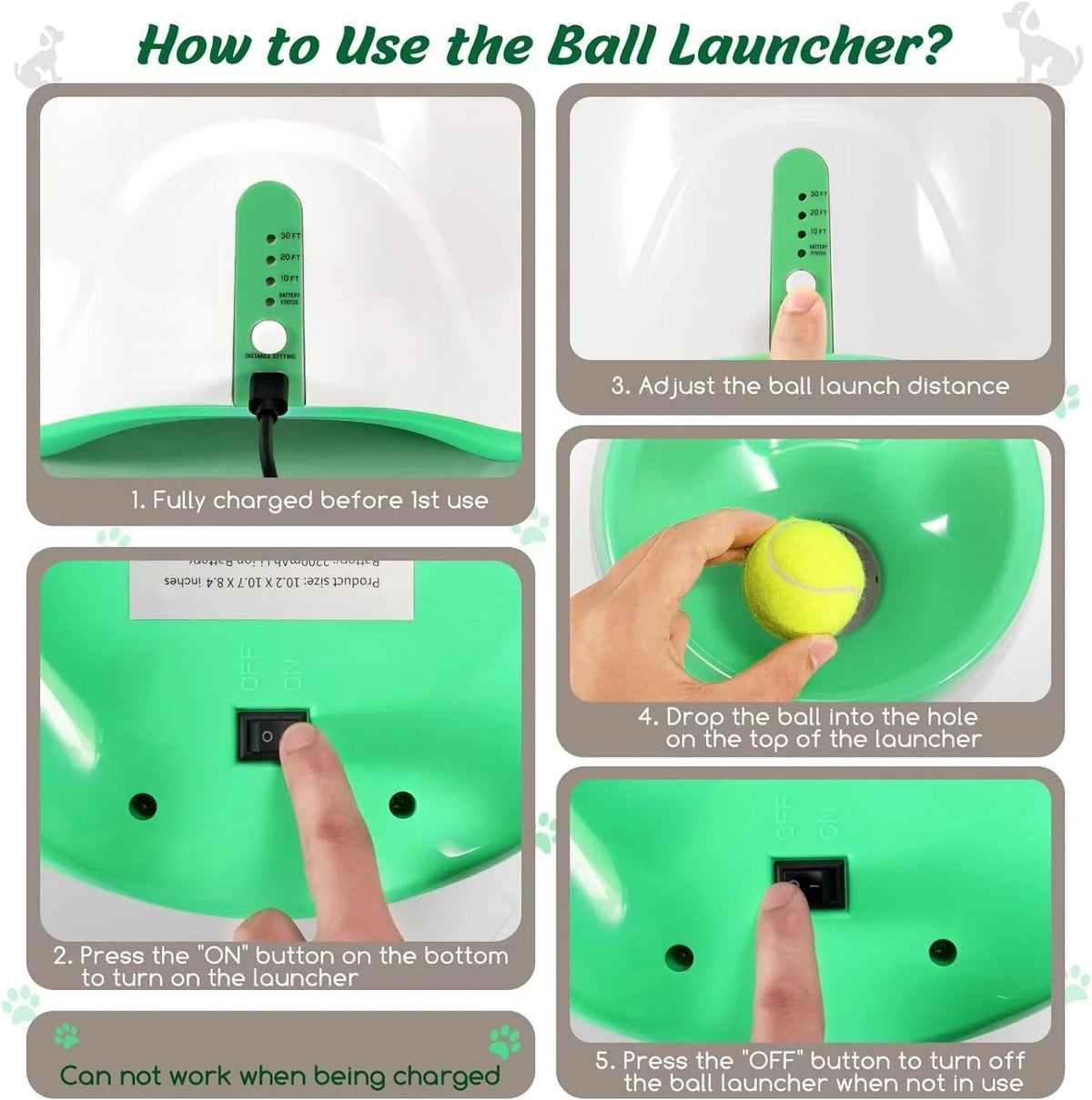 Automatic Dog Ball Launcher with Adjustable Distance for Interactive Fetch Play 4