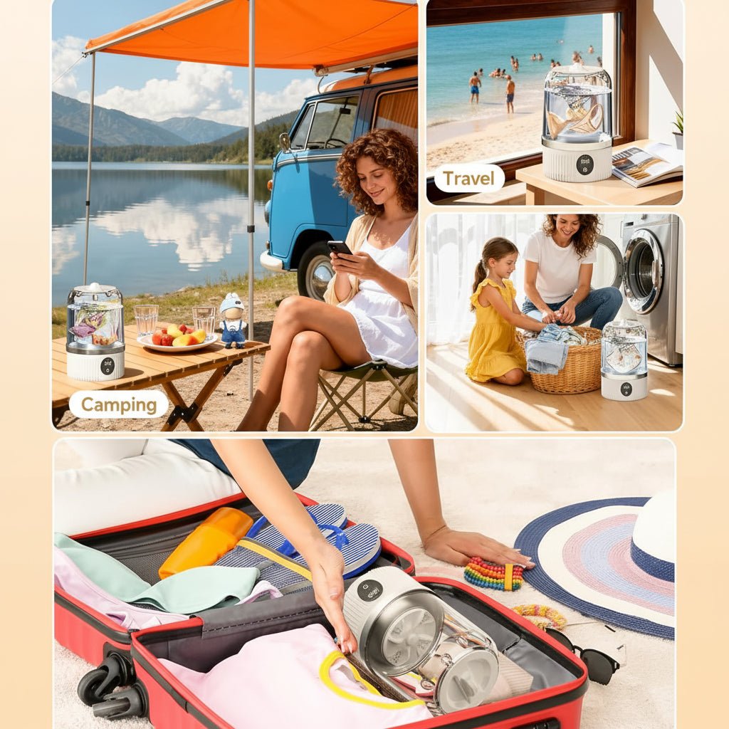 Compact Mini Portable Washing Machine with LED Display | Quick Laundry Solution for Travel and Small Loads 6