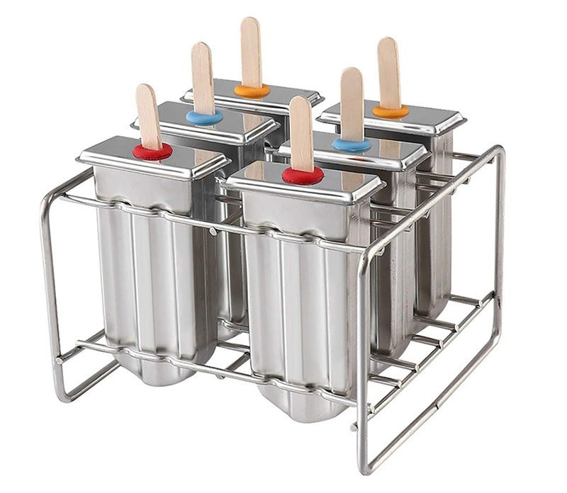 Frostia - Stainless Steel Ice Lolly Moulds with Rack 0