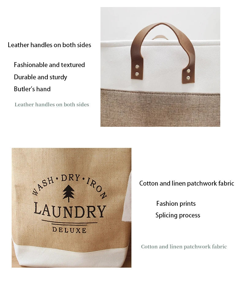 Rayvia Laundry Hamper - Chic Design with Durable Leather Handles 8