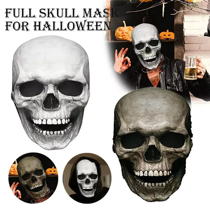 RoyaleGlow Movable Jaw Realistic Full Head Skull Mask - Human Skeleton Mask for Halloween Party 5
