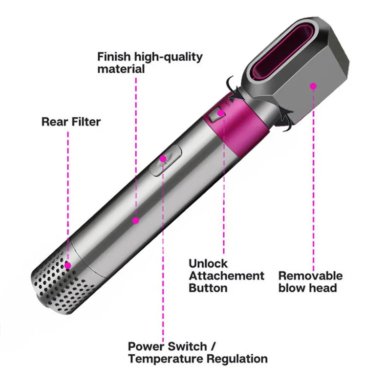 Royallure 5-in-1 Hair Dryer Styler with Ionic Technology and Adjustable Heat Levels 7