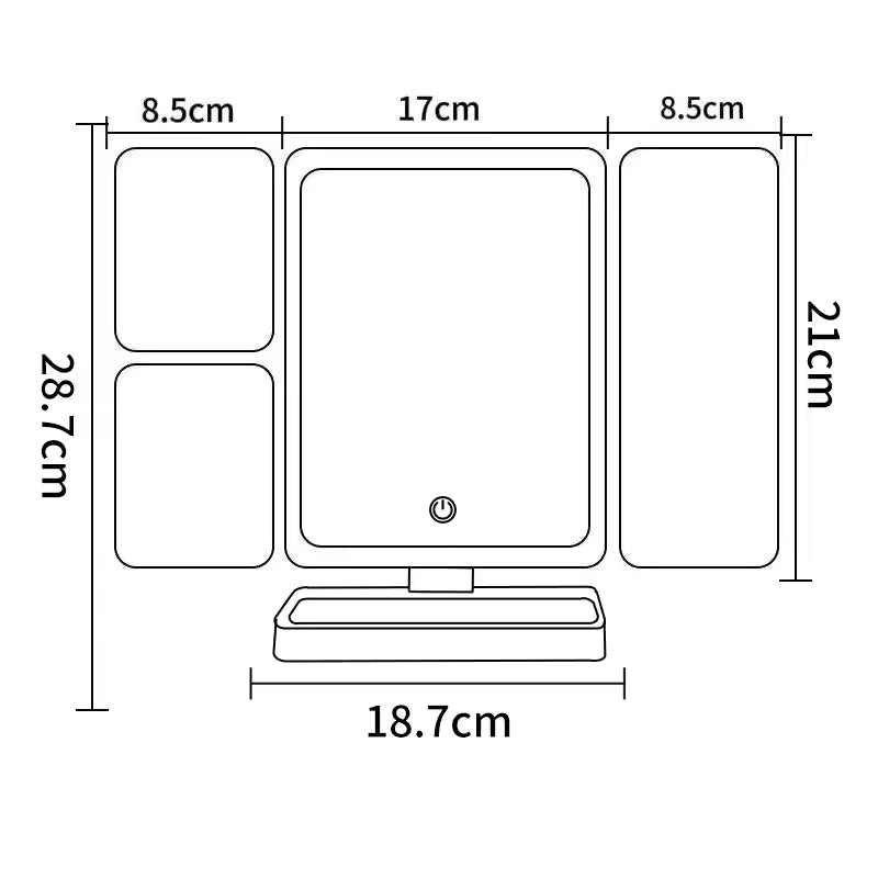 Luxoria LED Vanity Mirror with Lights, Foldable Design and Adjustable Angles
