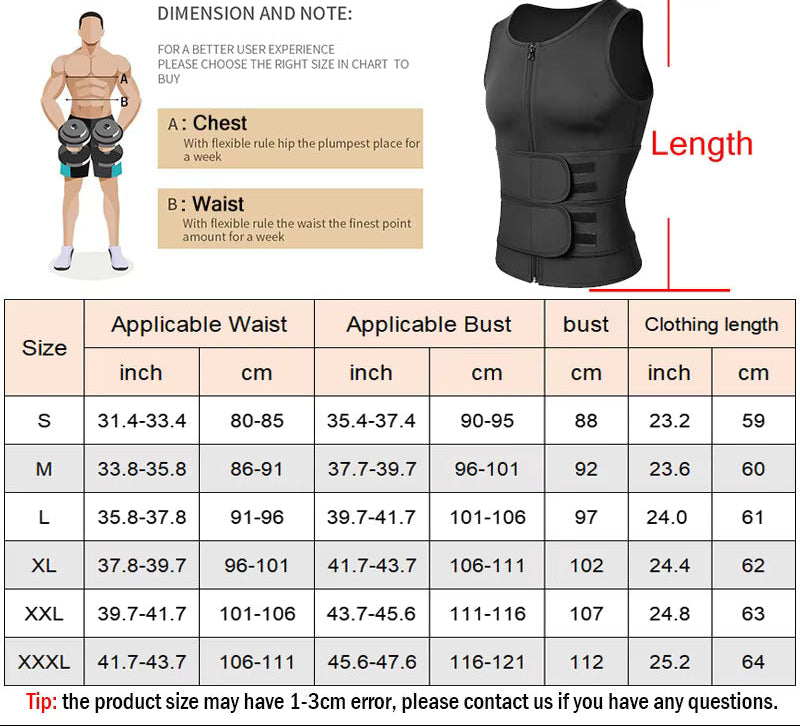 Sovere Neoprene Sauna Vest for Men - Weight Loss, Fat Burning and Core Support