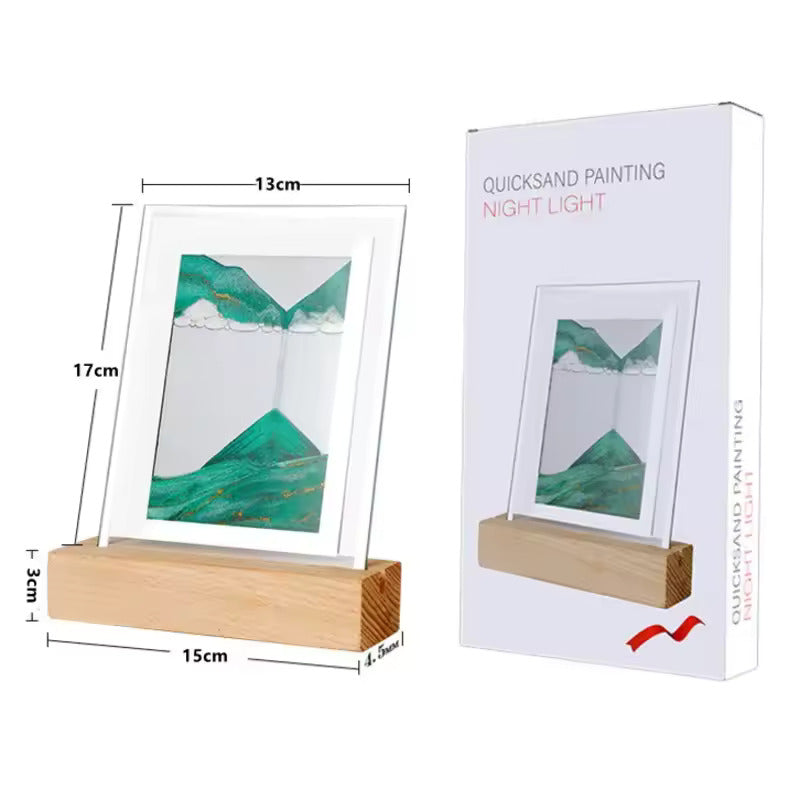 Sovere Flowing Sand Art Table Lamp with Warm LED Lighting for Living Room and Bedroom
