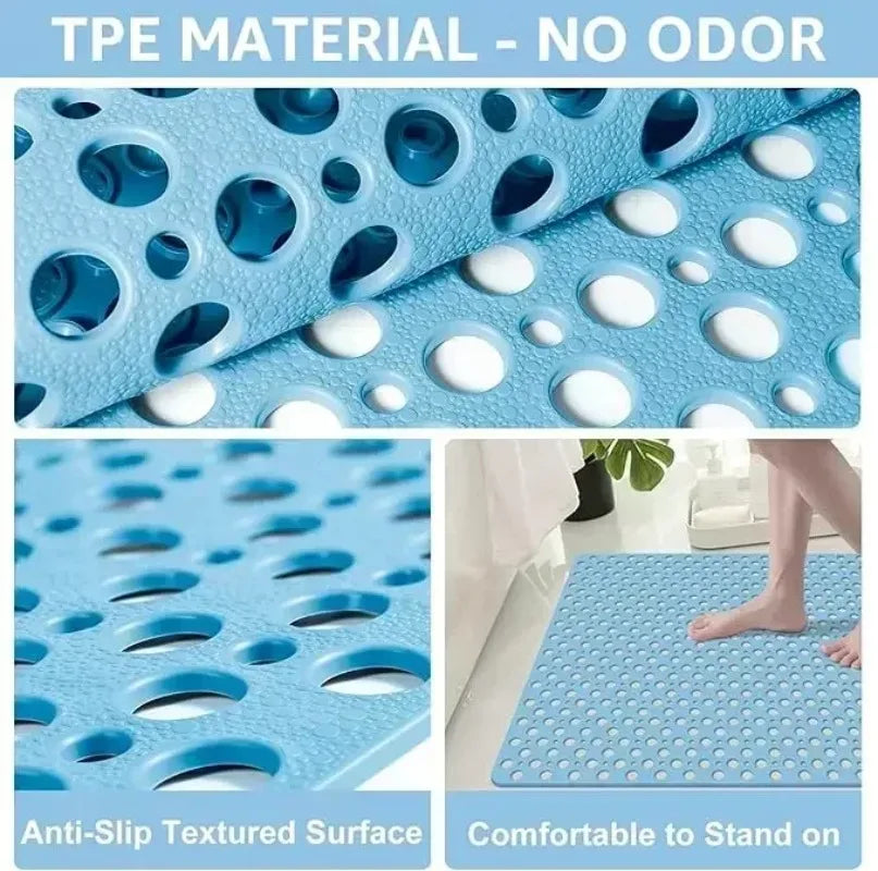 Sovere Non-Slip Shower Mat with Suction Cups and Quick-Drain Design for Safety