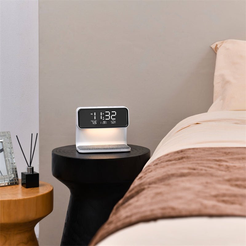 Sovere 3-in-1 Bedside Lamp with Wireless Charger and Digital Alarm Clock 7