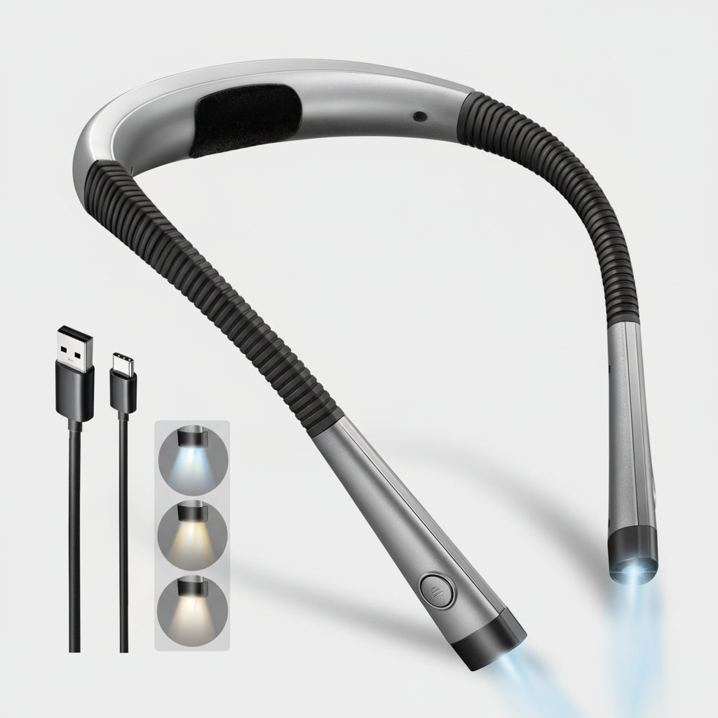 Sovere LED Neck Reading Light with 3 Color Modes, Rechargeable, Adjustable Brightness 7