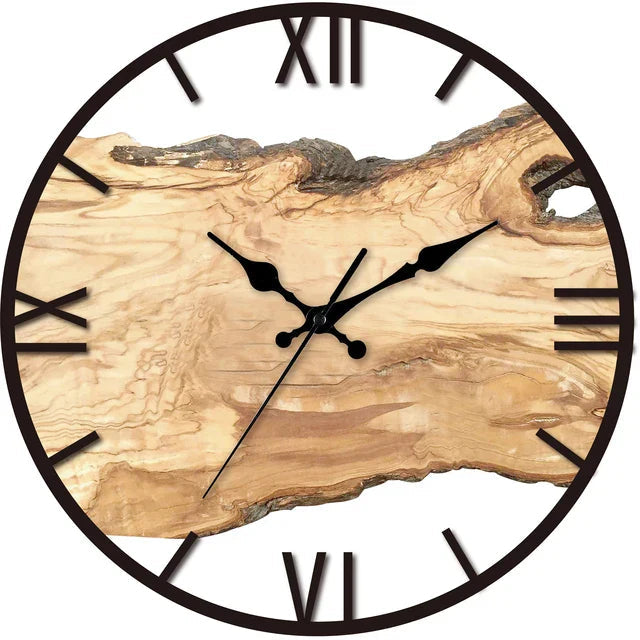 Sovere Modern Wall Clock Decor with Wood-Effect Face and Quiet Movement, 30 cm 3