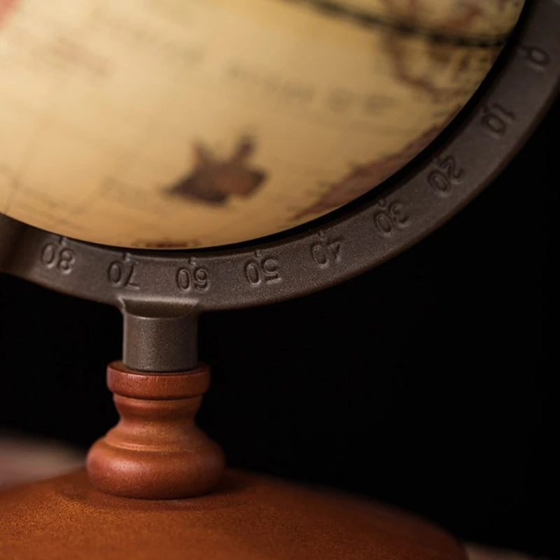 Vintage Wooden World Globe with Metal Stand 5