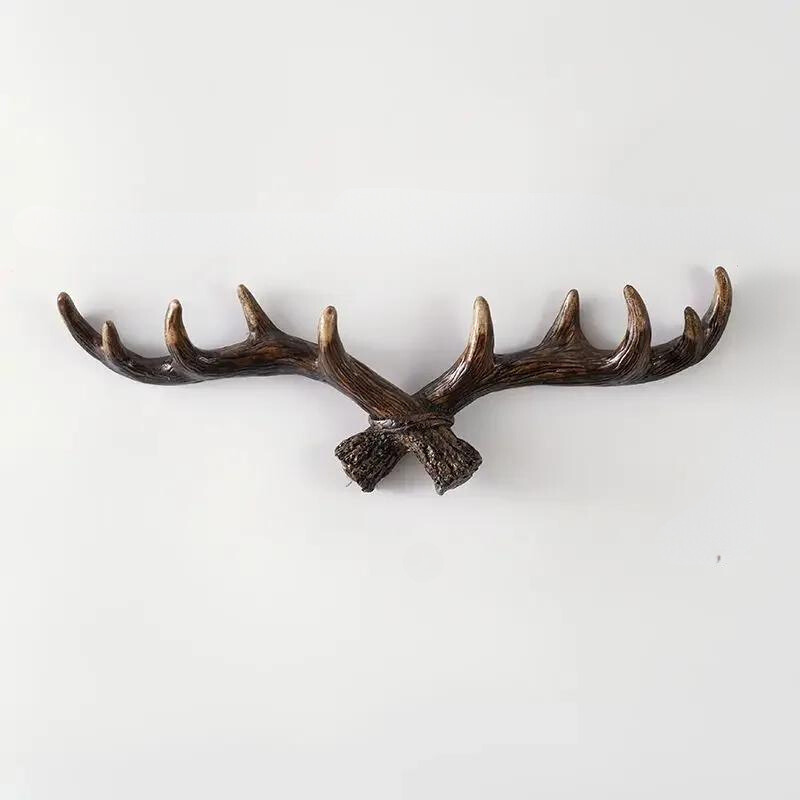 Novara Rustic Antler Wall Hook Rack for Entryway & Mudroom | Multi-Hook Organizer