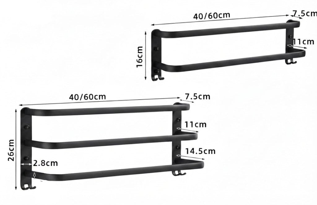Sovere Wall-Mounted Aluminium Towel Rack with Rotating Bars for Efficient Towel Storage