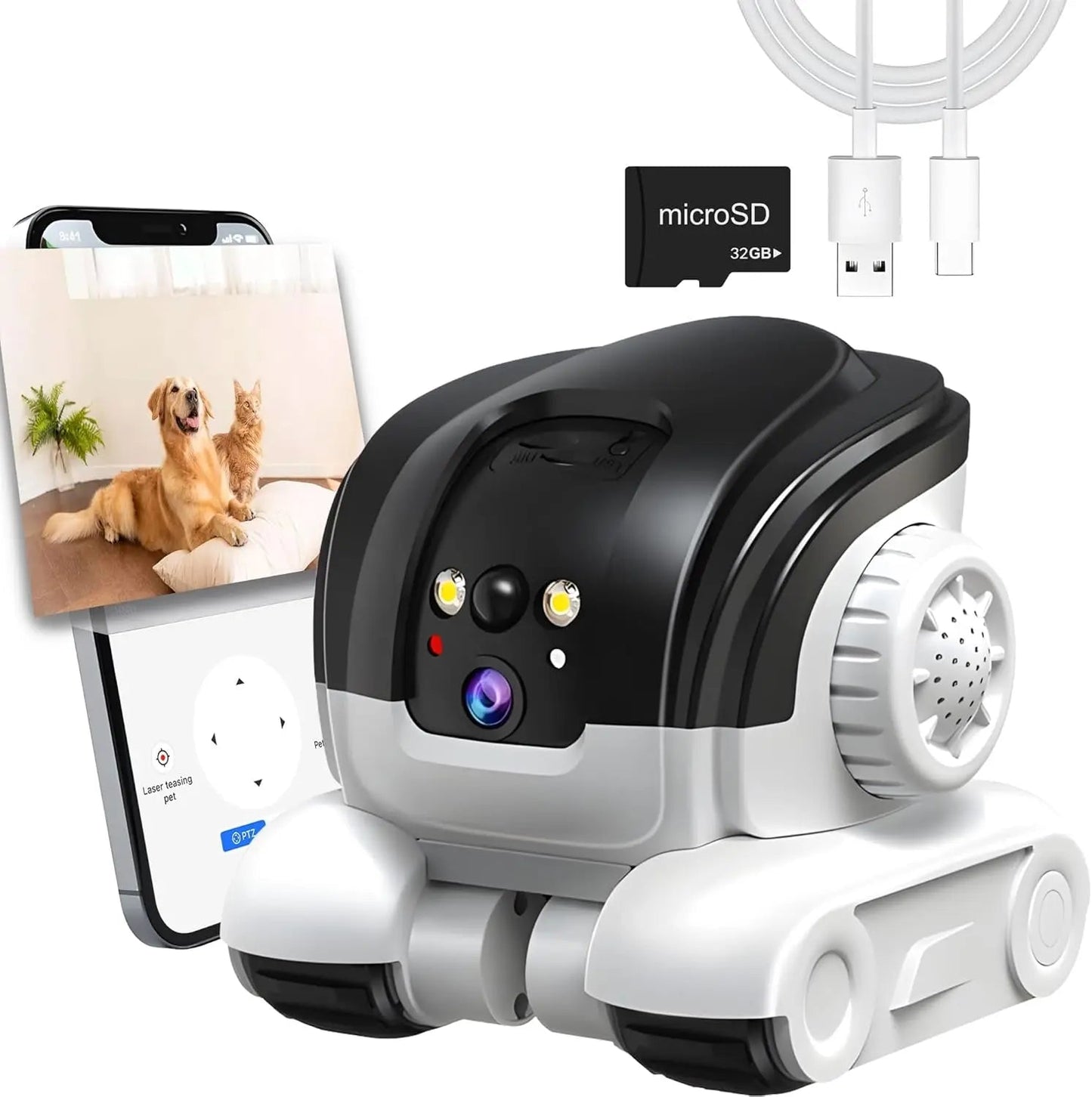 1080P Pet Camera | Two-Way Audio | Colour Night Vision 32ft | Motion Alerts | 32GB SD Card Included 0