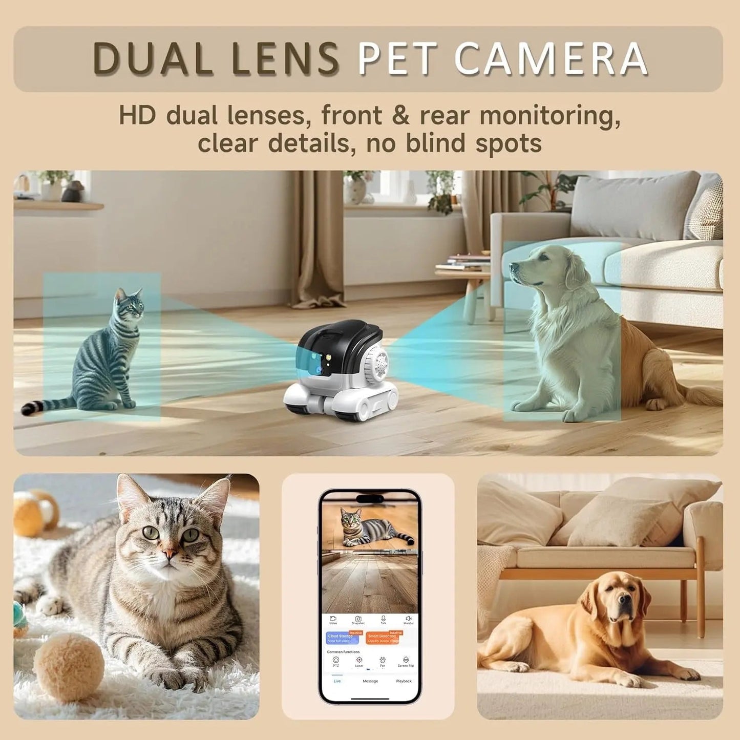 1080P Pet Camera | Two-Way Audio | Colour Night Vision 32ft | Motion Alerts | 32GB SD Card Included 6