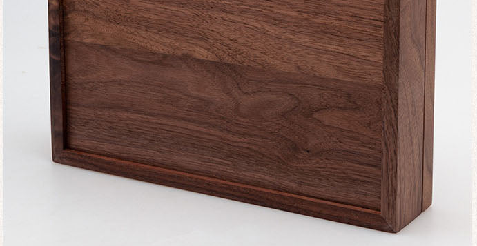 Royora Natural Wood Jewelry Box with Textured Glass Lid, Velvet Lined Storage & Compartments