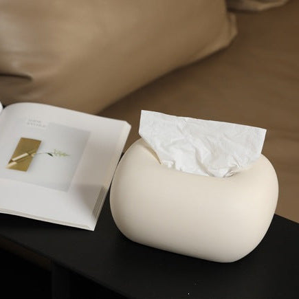 Royora Organic Modern Ceramic Tissue Box Cover for Minimalist Home Decor
