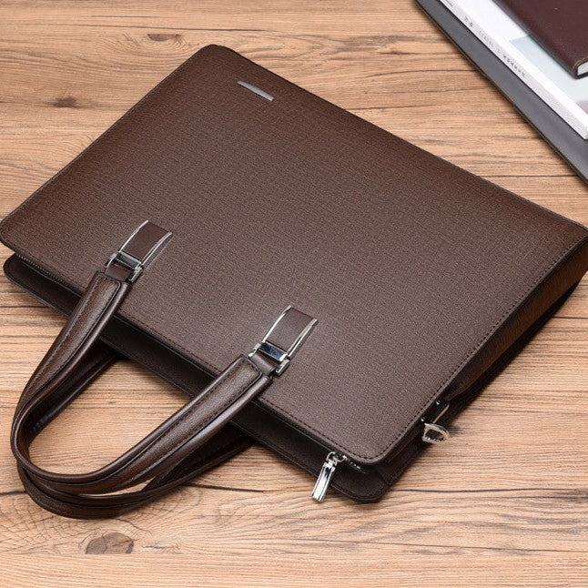 Novara Professional Business Briefcase for Men - Slim Vegan Leather Laptop Bag