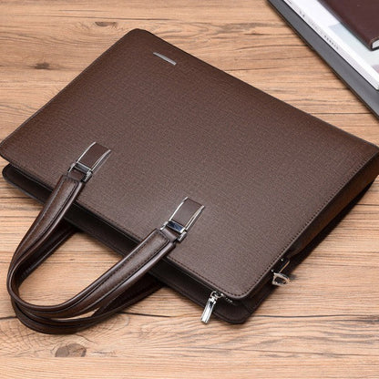 Novara Professional Business Briefcase for Men - Slim Vegan Leather Laptop Bag