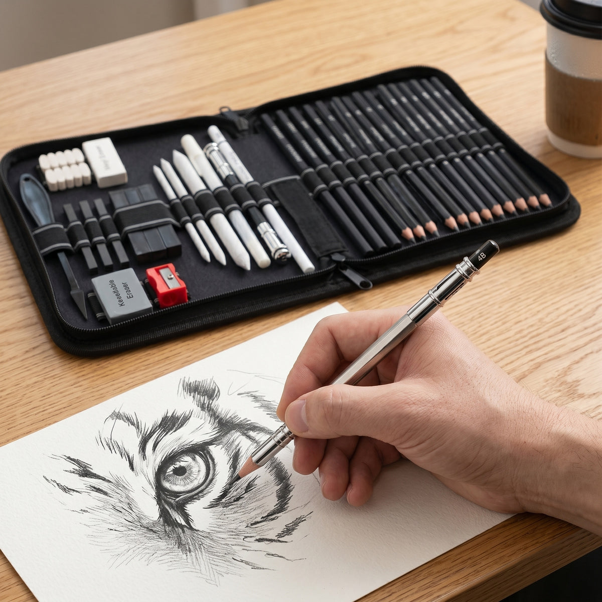 Royora Professional Drawing Kit-Graphite And Charcoal Sketch Set Art Supplies