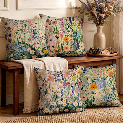 Novara Square Decorative Throw Pillow Covers - Set of 4 Textured Cushion Cases