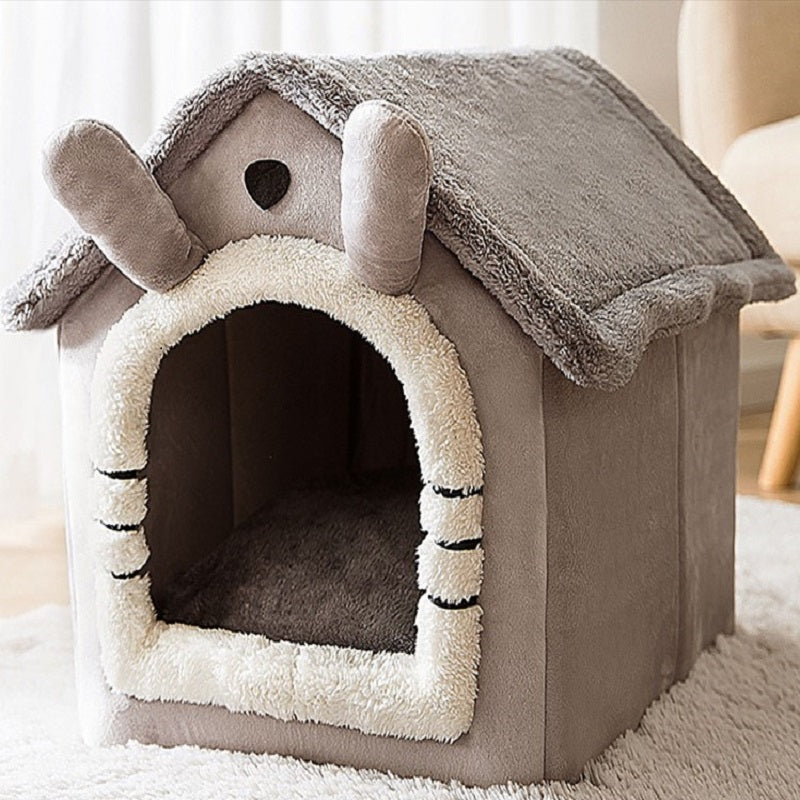 Novara Cozy Dog & Cat House Bed-Soft, Warm Pet Cave for Small Animals
