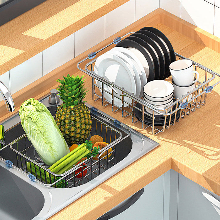 Eloria Expandable Stainless Steel Over-Sink Dish Drying Rack for Kitchen
