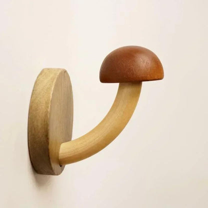 Novara Decorative Wooden Mushroom Wall Hooks Set for Nursery & Entryway