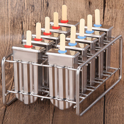 Royelle Stainless Steel Ice Pop Molds with Stand - Reusable Freezer Pop Maker