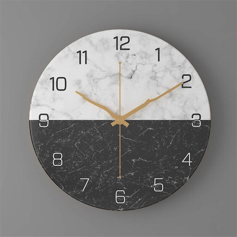 11.81-Inch Decorative Wall Clock with Marble Design and Silent Quartz Mechanism 3