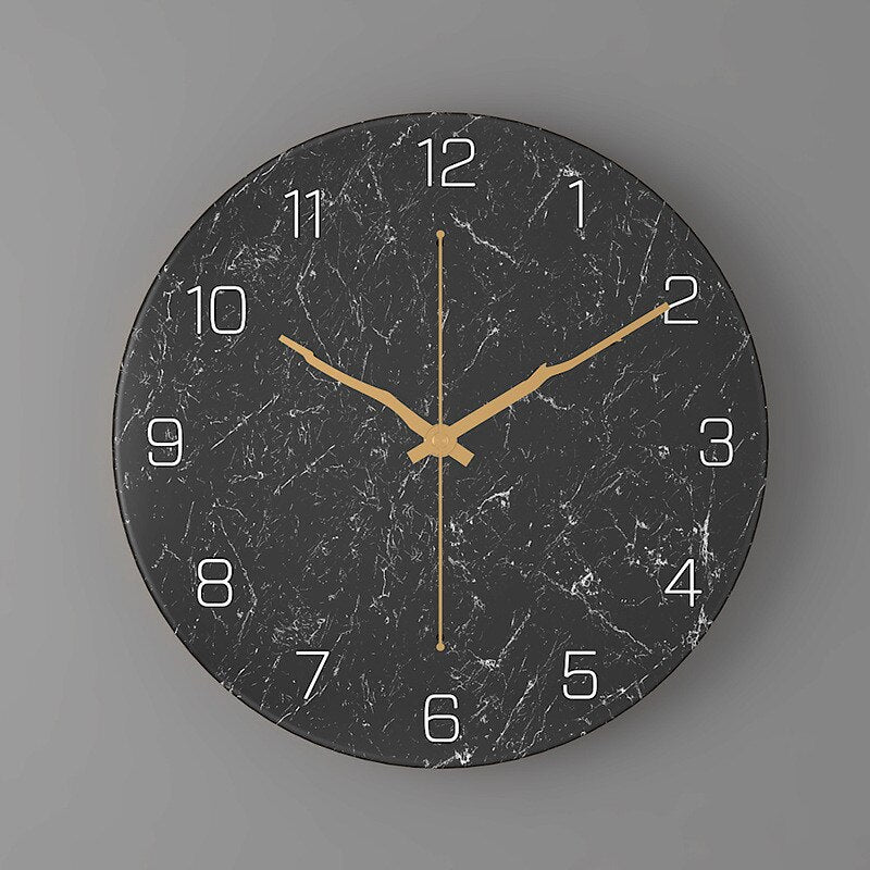 11.81-Inch Decorative Wall Clock with Marble Design and Silent Quartz Mechanism 5