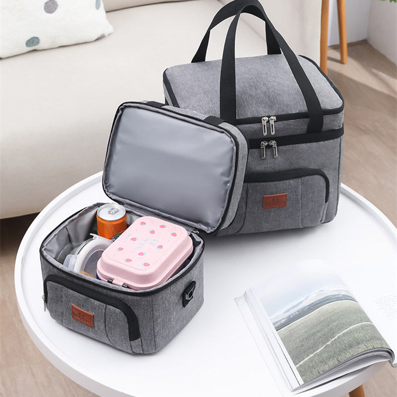Sovere Insulated Lunch Bag - Large Capacity Double Layer Cooler Tote for Travel & Picnics
