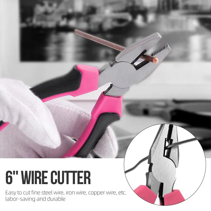 Royelle Pink Household Tool Set-DIY Repair Kit With Storage Case