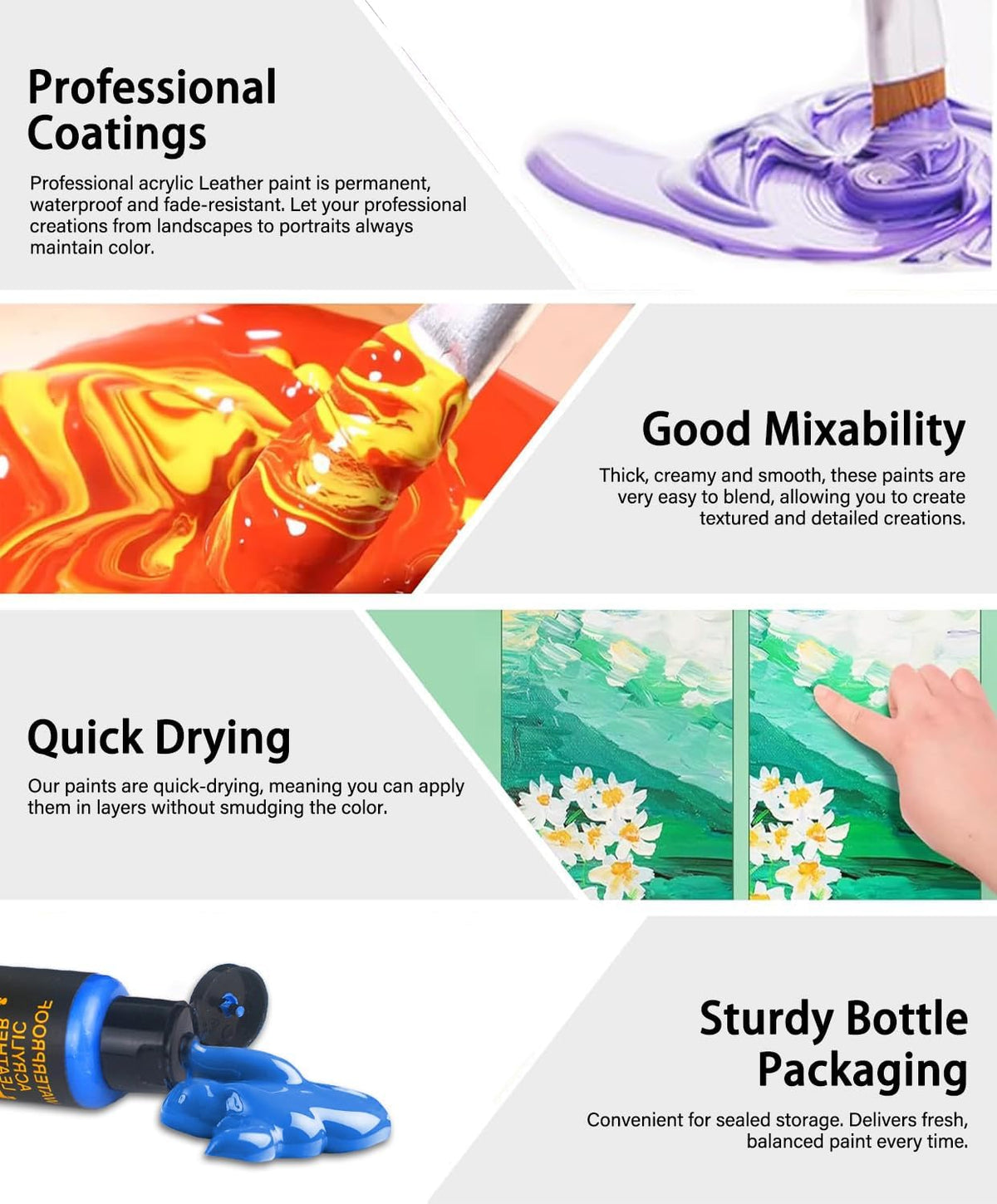 Royelle 36 Color Acrylic Leather Paint Set For Sneakers And Shoes