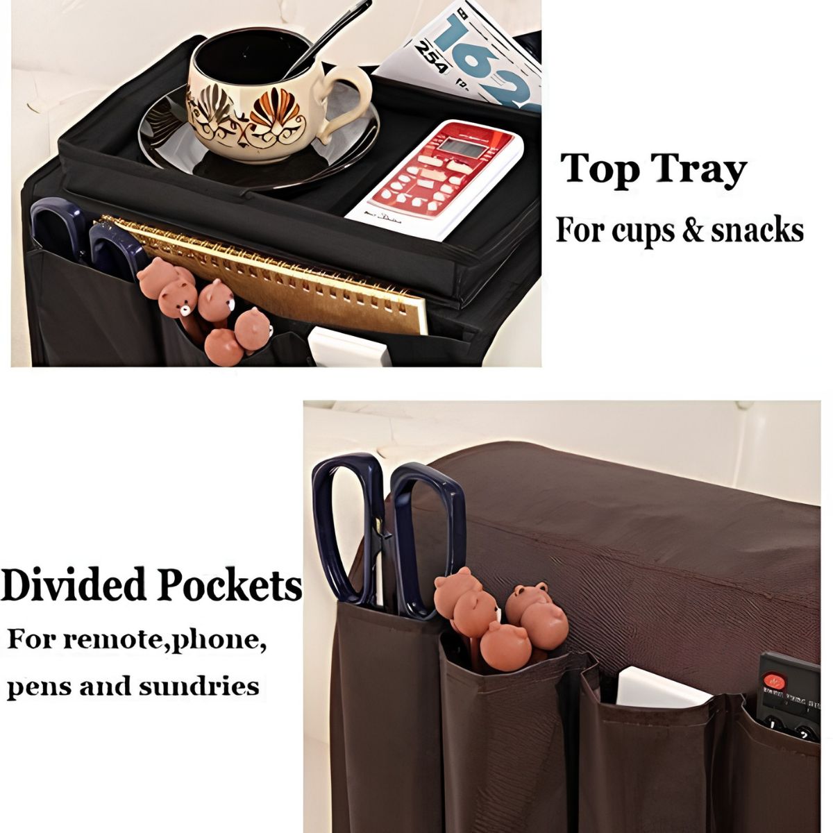 Royelle Sofa Armrest Organizer And Remote Holder-Couch Caddy