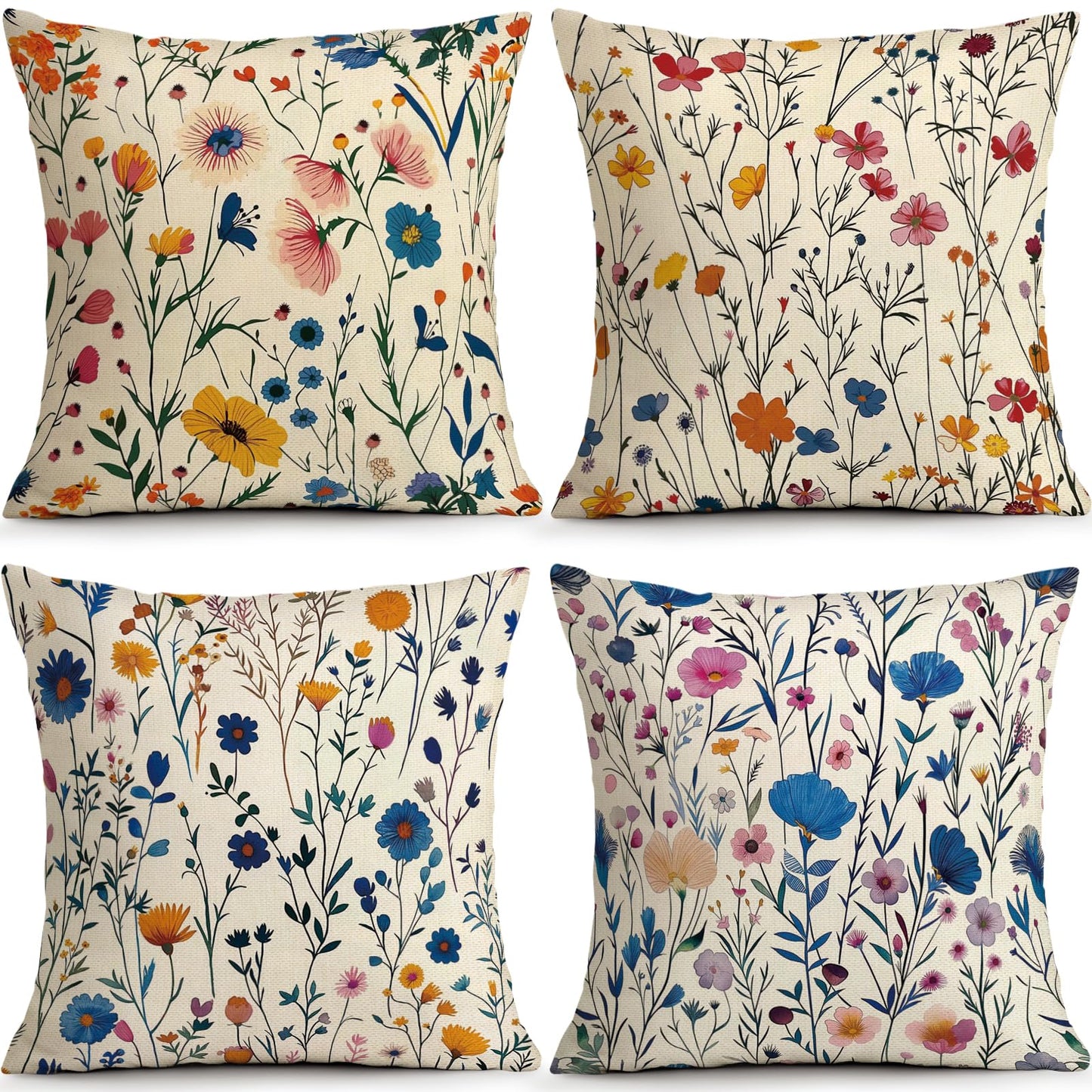 Novara Square Decorative Throw Pillow Covers - Set of 4 Textured Cushion Cases