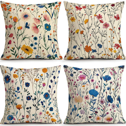 Novara Square Decorative Throw Pillow Covers - Set of 4 Textured Cushion Cases
